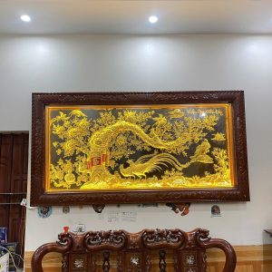 LẮP ĐẶT VÀ BÀN GIAO TRANH VINH HOA PHÚ QUÝ DÁT VÀNG NGANG 2M3 X 1M2