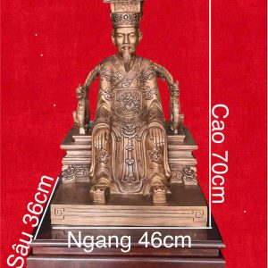 TƯỢNG VUA ĐINH TIÊN HOÀNG ĐỒNG ĐỎ CAO 68CM