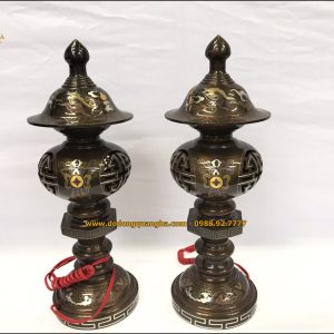 Đèn thờ khảm ngũ sắc cao cấp