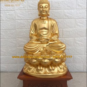 Tượng đồng Phật Thích Ca cao 42cm dát vàng 9999
