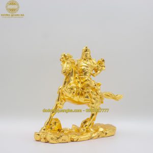 Tượng đồng Quan Công cữa ngựa dát vàng 9999