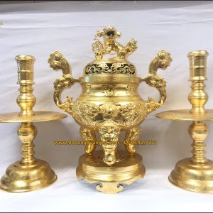 Bộ tam sự rồng nổi dát vàng 9999