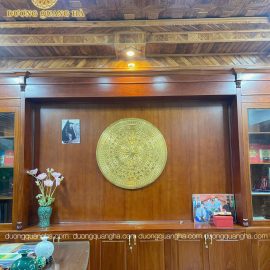 Bàn Giao Lắp Đặt Mặt Trống 1m07 Đúc Dát Vàng 9999 tại Thanh Sơn-Phú Thọ