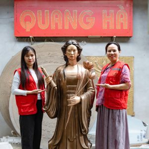 HOÀN THIỆN XONG PHO TƯỢNG LÝ  CHIÊU HOÀNG CAO 1M6 NẶNG  270KG