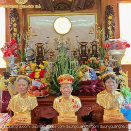 BÀN GIAO TƯỢNG TRUYỀN THẦN DÁT VÀNG 9999 + VẼ PHẤN DIỆN CHO KHÁCH HÀNG HƯNG YÊN