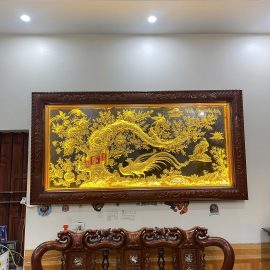 LẮP ĐẶT VÀ BÀN GIAO TRANH VINH HOA PHÚ QUÝ DÁT VÀNG NGANG 2M3 X 1M2