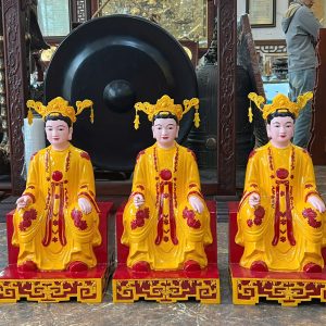 HOÀN THIỆN BỘ TƯỢNG : -VUA CHA BÁT HẢI 81cm – ĐỨC ÔNG TRẦN TRIỀU -ĐỨC THÁNH TẢNG     81cm -BAN TỨ PHỦ CÔNG ĐỒNG