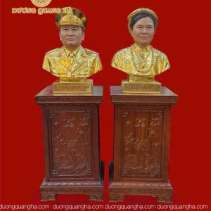 HOÀN THÀNH TƯỢNG TRUYỀN THẦN DÁT VÀNG VẼ PHẤN DIỆN ĐỒNG ĐỎ CAO CẤP