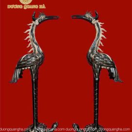 HẠC THỜ CHẤT LIỆU ĐỒNG ĐỎ CAO CẤP CAO 1M76 PHỚT