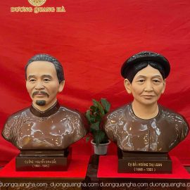 HOÀN THIỆN TƯỢNG TRUYỀN THẦN CAO 42CM LÀM MÀU + VẼ PHẤN DIỆN