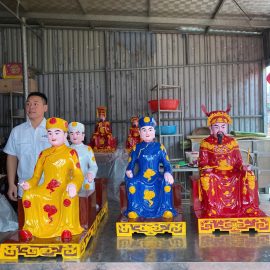 HOÀN THIỆN 6 PHO TƯỢNG ÔNG HOÀNG BẨY + ÔNG HOÀNG BƠ + ÔNG HOÀNG MƯỜI + VUA CHA NGỌC HOÀNG + NAM TÀO + BẮC ĐẨU