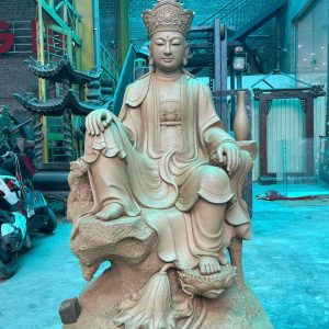 LÊN MẪU TƯỢNG PHẬT BÀ QUAN THẾ ÂM BỒ TÁT  NGỒI CAO 1M BẰNG MẪU ĐẤT CHO NHÀ CHÙA DUYỆT MẪU