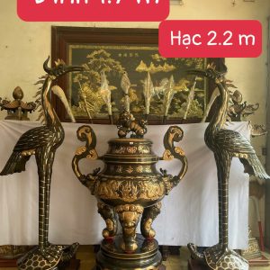 SIÊU PHẨM ĐỒ THỜ CỠ LỚN HÀNG ĐẶT CHO QUÝ KHÁCH HẠC CAO 2M2 ĐỈNH 1M7 ĐỒNG ĐỎ