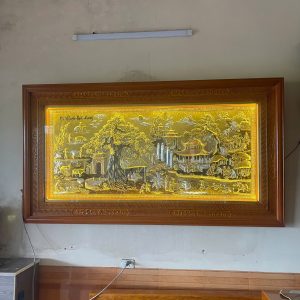HOÀN THIỆN LẮP ĐẶT TRANH CỘI NGUỒN QUÊ HƯƠNG TẠI NHÀ KHÁCH TỪ HÀ NAM