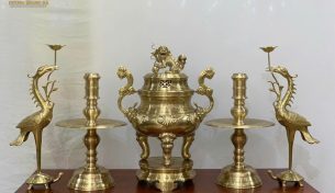 Bộ đỉnh đồng ngũ sự: ý nghĩa phong thủy từng món trên ban thờ